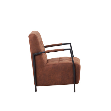 Fauteuil Noud cognac microvezel