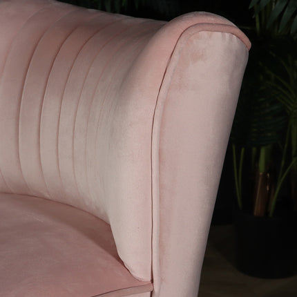 Fauteuil zitbank 1 persoons Rilaan velvet roze stoel