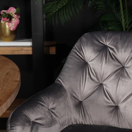SET DEAL 4 stuks: Eetkamerstoel antraciet velvet Paco