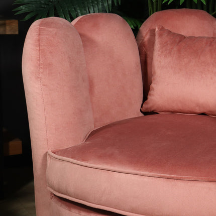 Fauteuil Daphne velvet oud roze draaibare fauteuil