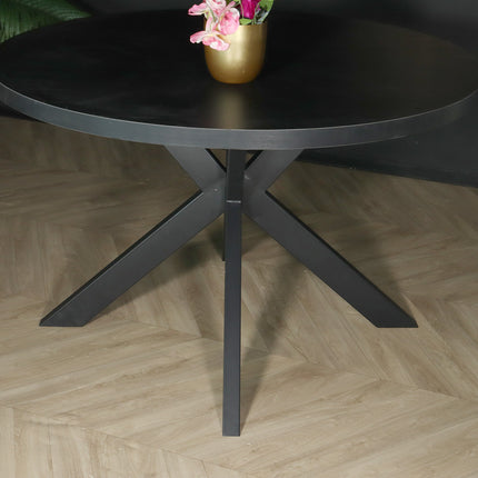 Eettafel rond melamine 120cm Sanne zwart ronde tafel