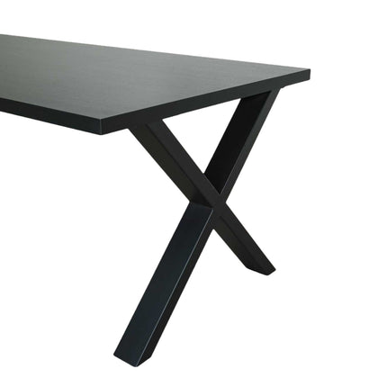 Eettafel Reef rechthoekig 200cm zwart melamine