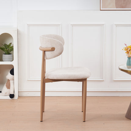 SET DEAL 4 stuks: Eetkamerstoel Japandi beige Reika lichtbruin