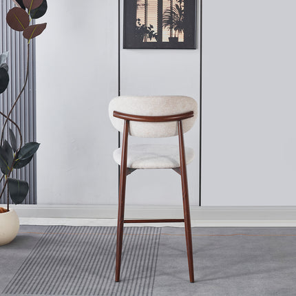 Barkruk Japandi beige Reika walnoot