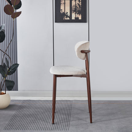 Barkruk Japandi beige Reika walnoot