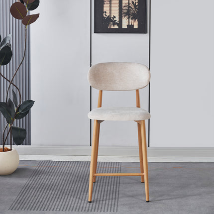 Barkruk Japandi beige Reika lichtbruin