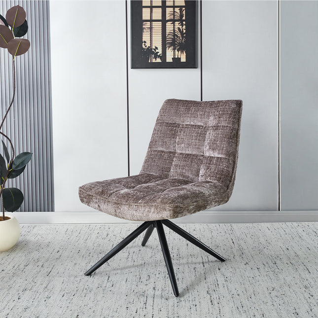 Draaibare fauteuil Rosa bruin chenille