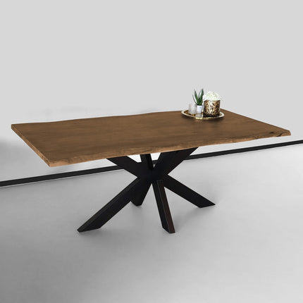 Eettafel boomstam mangohout 200cm Indiana industriële duurzaam boomstamtafel mango