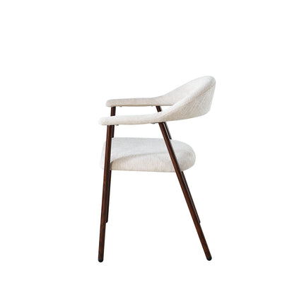 Eetkamerstoel Japandi beige Mika walnoot