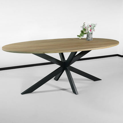 Eettafel Rato ovaal 210cm lichtbruin MDF