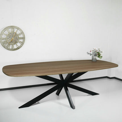 Eettafel Deens ovaal 240cm bruin Hero ovale eettafel