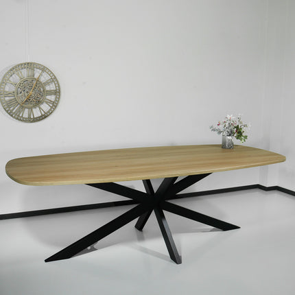 Eettafel Deens ovaal 240cm lichtbruin Hero ovale eettafel