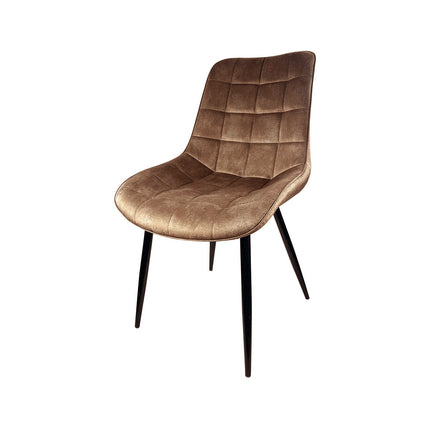 SET DEAL: 4 stuks Eetkamerstoel De Vince cognac velvet eetstoel