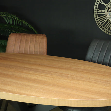 Eettafel ovaal melamine 160cm Tommy lichtbruin ovale tafel