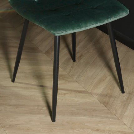 SET DEAL 6 stuks: Eetkamerstoel donkergroen velvet Catoo