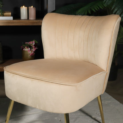 Fauteuil zitbank 1 persoons Rilaan velvet zand stoel