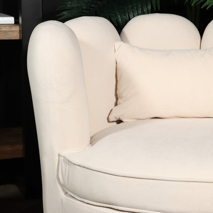 Fauteuil Daphne velvet creme draaibare fauteuil