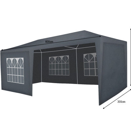 Partytent donkergrijs 3x6m budget