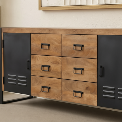 Dressoir mangohout 180cm bruin Jazzy
