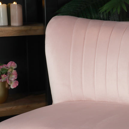 Fauteuil zitbank 1 persoons Rilaan velvet roze stoel