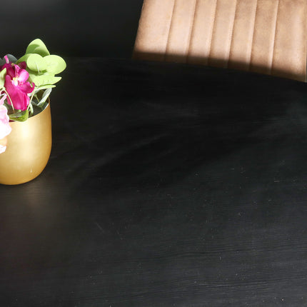 Eettafel Tommy ovaal 240cm zwart melamine