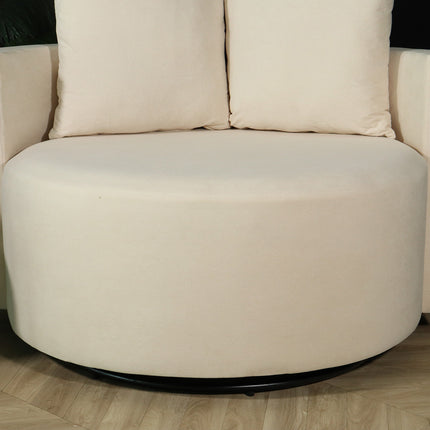 Fauteuil loveseat velvet creme draaibare fauteuil