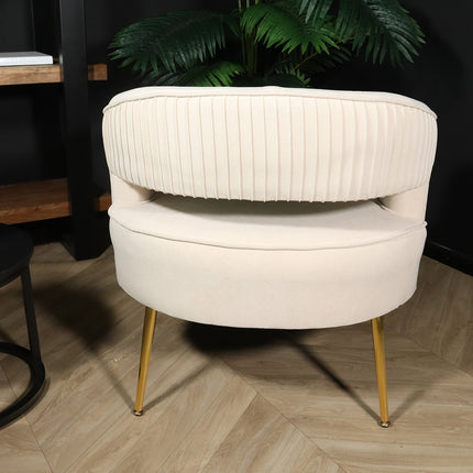 Fauteuil Joy velvet wit zitbank 1 persoons stoel