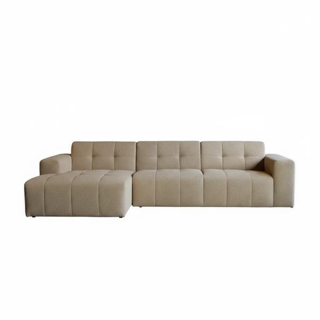 Hoekbank Wave lichtbruin polyester 305cm links