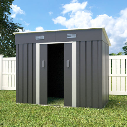 Metalen tuinhuis 5,6m³ grijs