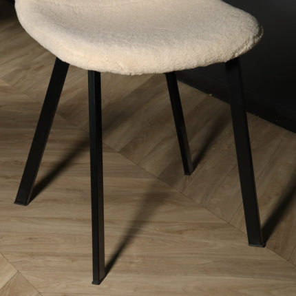 SET DEAL: 6 stuks Eetkamerstoel Simpy zand teddy eetstoel
