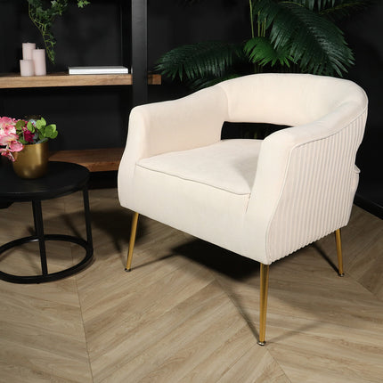 Fauteuil Joy velvet wit zitbank 1 persoons stoel