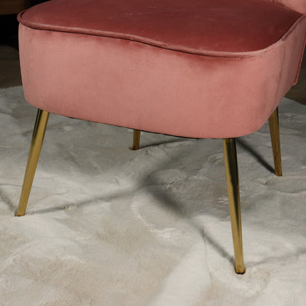 Fauteuil zitbank 1 persoons Rilaan velvet oud roze stoel