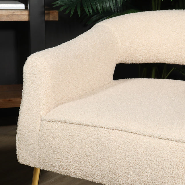 Fauteuil Joy teddy beige zitbank 1 persoons stoel