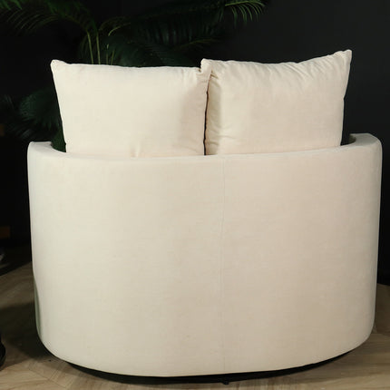 Fauteuil loveseat velvet creme draaibare fauteuil