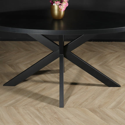 Eettafel ovaal melamine 160cm Tommy zwart ovale tafel