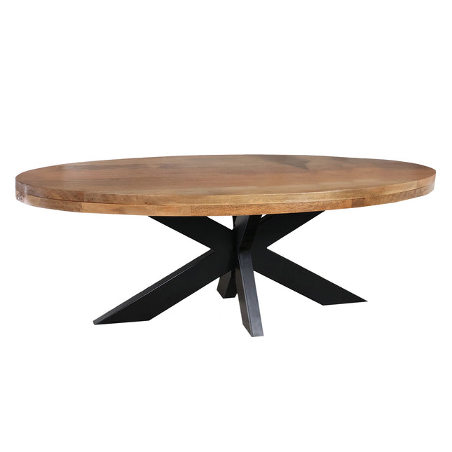 Salontafel ovaal lichtbruin mangohout 130cm Jimmy