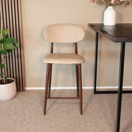 SET DEAL: 4 stuks Barkruk Japandi bruin Reika walnoot