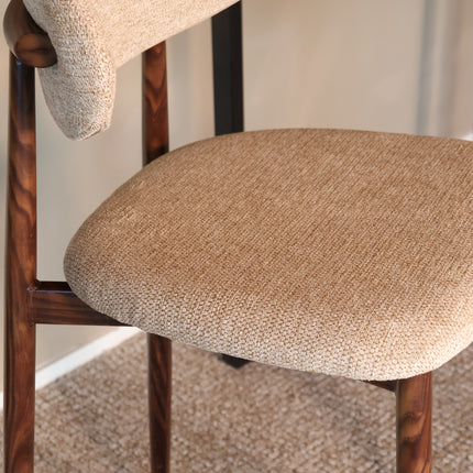 SET DEAL: 4 stuks Barkruk Japandi bruin Reika walnoot