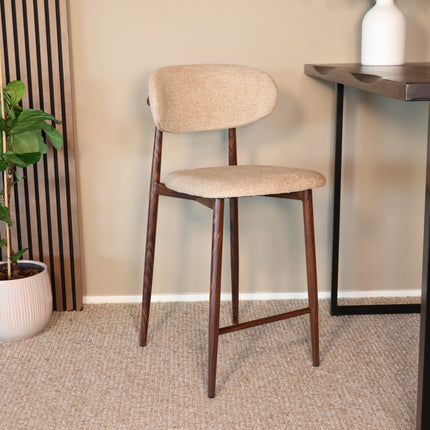 Barkruk Japandi bruin Reika walnoot