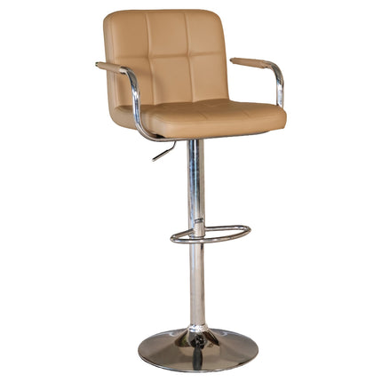 SET DEAL 4 stuks: Barkruk Anel met armleuning lichtbruin kunstleder