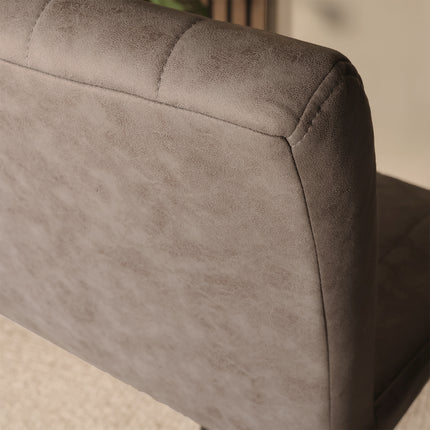 Barkruk antraciet microvezel Anel met zwart onderstel