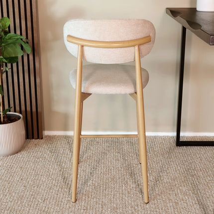 SET DEAL: 2 stuks Barkruk Japandi beige Reika lichtbruin