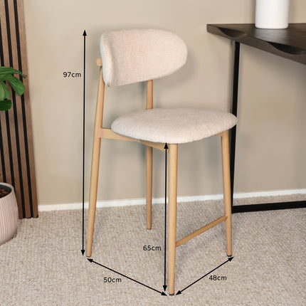 SET DEAL: 2 stuks Barkruk Japandi beige Reika lichtbruin