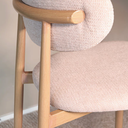 SET DEAL: 4 stuks Barkruk Japandi beige Reika lichtbruin