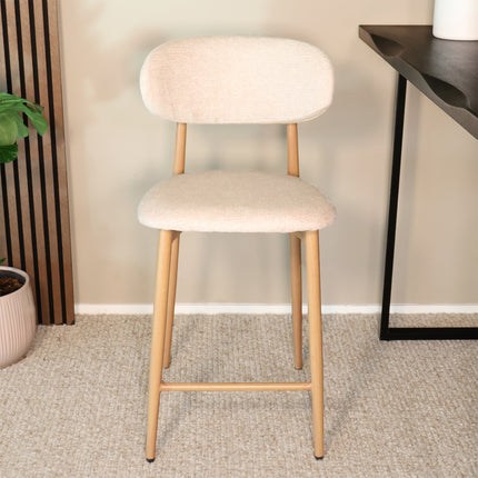 Barkruk Japandi beige Reika lichtbruin