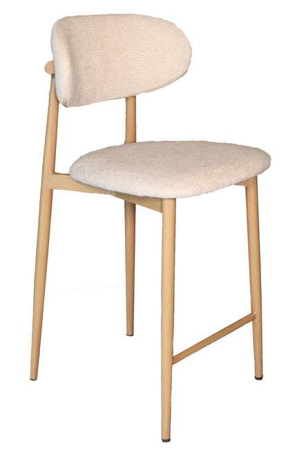 SET DEAL 2 stuks: Barkruk Japandi beige Reika lichtbruin