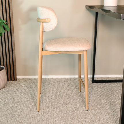 Barkruk Japandi beige Reika lichtbruin