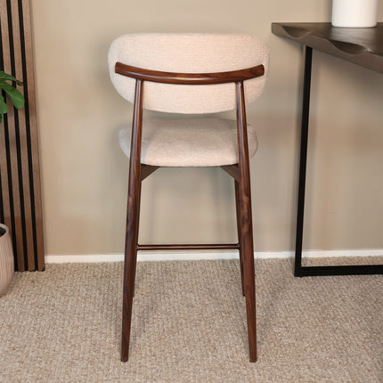 SET DEAL: 2 stuks Barkruk Japandi beige Reika walnoot