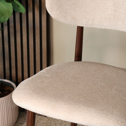 SET DEAL 4 stuks: Barkruk Japandi beige Reika walnoot