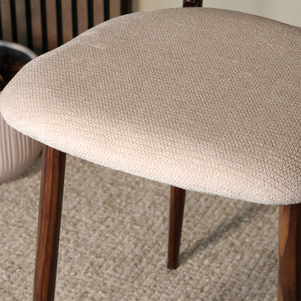 Barkruk Japandi beige Reika walnoot